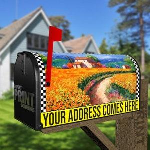 Houses between Sunflowers ?C Home is Where the Heart is Decorative Curbside Farm Mailbox Cover Rural Magnet - New