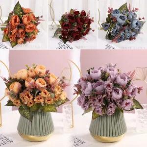 Small Bunch Fake Flowers Peony Bouquet Artificial Plant DIY Decoration Beautiful