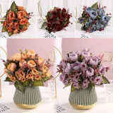 Small Bunch Fake Flowers Peony Bouquet Artificial Plant DIY Decoration Beautiful
