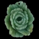 BE06005# Hand Carved Unique Peony Flower  Amazonite Pendant Bead Gemstone