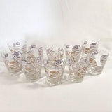 1950s/60s Libbey Rose Bouquet cocktail tumblers - set of 9 - vintage home decor