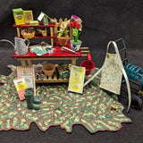 Miniature Potting Bench with Orchid and Tulips, 1" = 1'