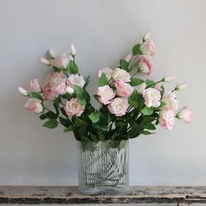 27.5" Faux Real Touch Lisianthus Eustoma Blossom Branch-Light Pink, DIY Florals | Wedding/Home Decoration/Bouquets/Centerpieces | Gifts
