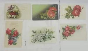 Lot of 6 1900s Floral Postcards Red Roses,  Lilies ART CRAFTS Hyacinths Basket