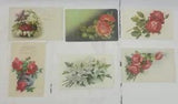 Lot of 6 1900s Floral Postcards Red Roses,  Lilies ART CRAFTS Hyacinths Basket