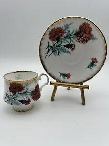 Carnation January Flower  Set Cup & Saucer