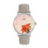 Toff London TLWS-89050 Ladies Orange Lilies Flower Watch