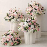 Eucalyptus Blush Rose Flower Ball Artificial Flower table centerpiece wreath wedding decor flower ball peony rose business cocktail party