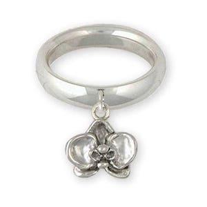 Orchid Jewelry Sterling Silver Orchid Ring Handmade Flower Jewelry OR3-CR