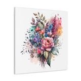 Bouquet of Flowers, Canvas,  Heart bouquet, Rose, Floral, Beautiful Gift for Her, Watercolor, Painting, Wall Art, Home Decor, Office Decor