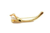 Vintage Brooch Pin Gold Tone Faux Pearl Cala Lily Flower