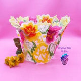 Orchid Pot, Floral pot, Pink Orchid Pot, Unique Pot, Flower Pot, Planter, Orchid pot with holes, Plant pot, Gift, Yellow and Pink Floral pot