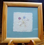 1994 SIGNED 8.5"x8.5" Art Dried Pressed Flowers Natural Leaf Framed Picture  O11