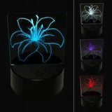 Tiger Lily Flower 3D Illusion LED Night Light Sign Nightstand Desk Lamp