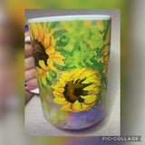 Sunflowers Mug - Decorative watercolour theme mug, Mug for Friend, Gift for Friend