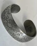 VTG Kirk Stieff Pewter Cuff 70s Bracelet Lily of the Valley 900-5 Flower of Mo.