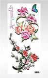 wholesale 3D butterfly lily peony flower temporary tattoo
