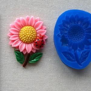 Sunflower Flower - Silicone mold, sugarcraft resin fimo polymer cupcake clay mould soap fimo wax plaster icing chocolate food