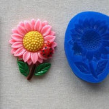 Sunflower Flower - Silicone mold, sugarcraft resin fimo polymer cupcake clay mould soap fimo wax plaster icing chocolate food