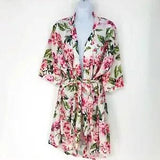 Show Me your Mumu O/S Peony Floral Ivory Mixed Print Tie Waist Kimono Robe