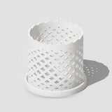 Orchid Pot, Unique Plant Pot with Drainage and Saucer, 3D Printed Planter, Cute White Planter Pot, Modern Home Decor ROMA