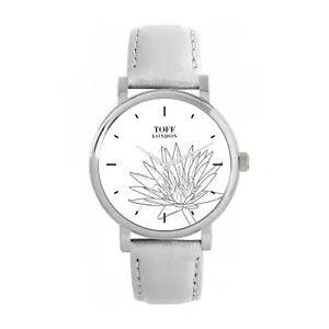 Toff London TLWS-17649 Ladies Grey Water Lilies Flower Watch
