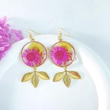 Sunflower Earrings | Handmade Dried Flower Earrings | Pressed Flowers Earrings | Bridal Crystal Earrings | Gift For Her