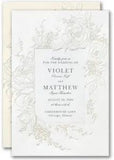 NEW LISTINGPeony Flower Embossed Wedding Invitations Boho Pearl Foil Floral Garden Sketch