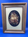 Vintage Handmade Framed Pressed Dried Flowers Art Wall Decor Bouquet Picture
