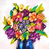 Hydrangea Painting Rose Original Art Roses Oil Painting Flowers Wall Art