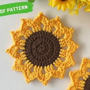 Crochet Sunflower Coaster Pattern  Sunflower Coaster Pattern Sunflower Pattern
