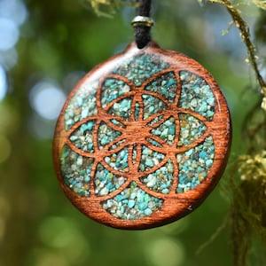 Seed of Life with Chrysocolla/Pyrite