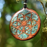 Seed of Life with Chrysocolla/Pyrite