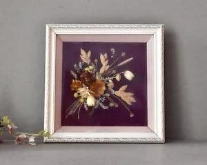 Vintage Herbarium Dried Flowers Wooden  Frame Home Decor Vintage Wall Hanging