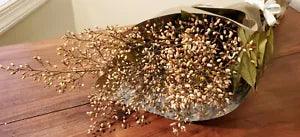 Real Air Dried Bouquet of  Heavenly Bamboo Creamy Beige Rustic Bouquet