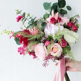 Bright pink wedding bouquet,Flowers wedding bouquet,Boho wedding bouquet,Bridal Bouquet,Rustic boho Wedding Bouquet,Silk flower bouquet