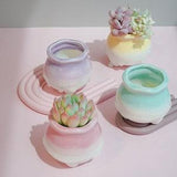 Ceramic Planter With Drainage Hole/Cactus Succulent Plant Pot/Small Fern Flower Pot Gift Garden Desk Decoration