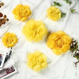 6 pack 12" 16" 20" Dark and Light Yellow Tissue Paper Peony Flowers Backdrop