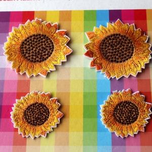 Set of 4pcs   30pcs bulk lot   sun flower  sunflower   embroidered  iron on sewing on  patch    4.6cm 6cm
