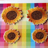 Set of 4pcs   30pcs bulk lot   sun flower  sunflower   embroidered  iron on sewing on  patch    4.6cm 6cm