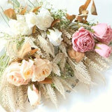 Artificial Rose Bouquet, Wedding Arrangements, Faux Flowers, Bridal Bouquet Filler, Home Floral Decor, Fake Flower Craft, Table Centrepieces