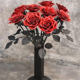 Handmade forged metal rose - iron rose - personalized gift - red rose bouquet for her - wrought iron rose - gift for wife - for husband