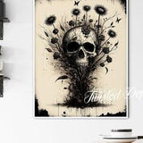 BOUQUET OF DEATH, Gothic Flower Painting . Framed fine art, canvas, or poster prints.