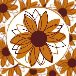 Sunflower sticker - Vinyl die-cut decal