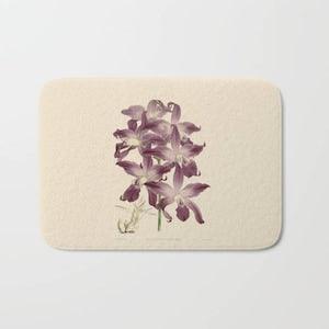 Bath Mat -  Two sizes, Bathroom, Home, Boho, Hippie, Gift, Girl, Gift, Kids, Flower, Orchid, Floral, Plant, Vintage, Nature, Botanical