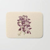 Bath Mat -  Two sizes, Bathroom, Home, Boho, Hippie, Gift, Girl, Gift, Kids, Flower, Orchid, Floral, Plant, Vintage, Nature, Botanical