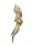 1964 Sarah Coventry Couture Brushed Gold Crystal Calla Lily Brooch 5??? Heirloom