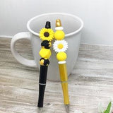 Sunflower Pen // Writing Pen // Office Supplies // Beaded Pen