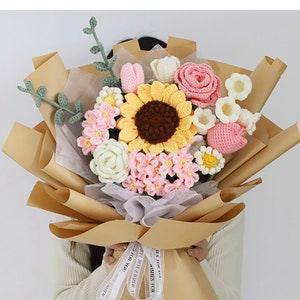 Crochet Flowers Handmade Rose Flowers Knitted Flowers  Bouquet  Anniversary Gift for Her