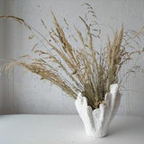 Scandinavian abstract vase. Handmade orchid planter. Very large modern white vase.